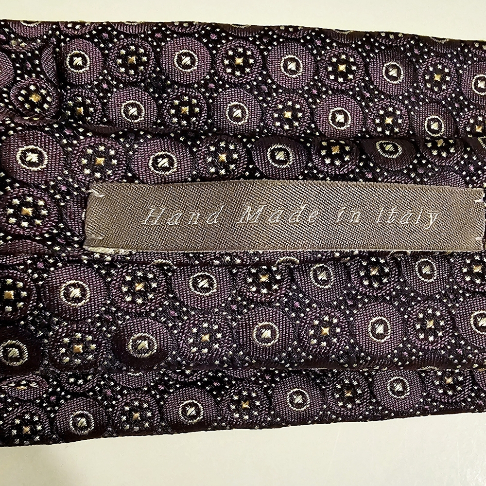 Daniel Cremieux Men's Tie Silk Italy Purple Blue White Handmade - Picture 7 of 8